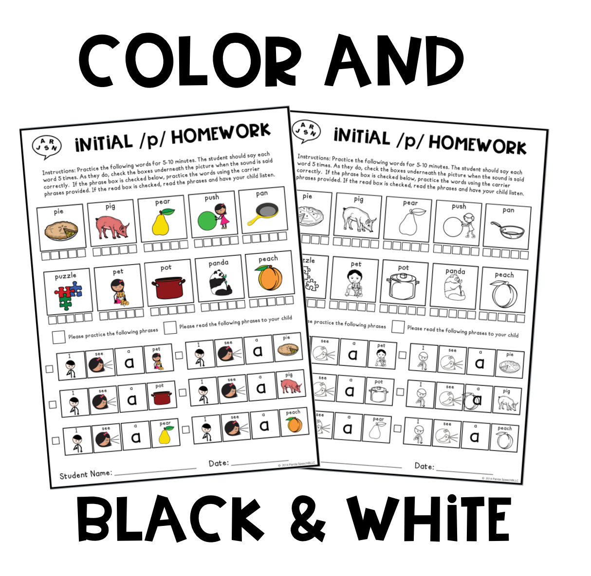 Articulation Homework Early Sounds: Words & Phrases + BOOM Cards