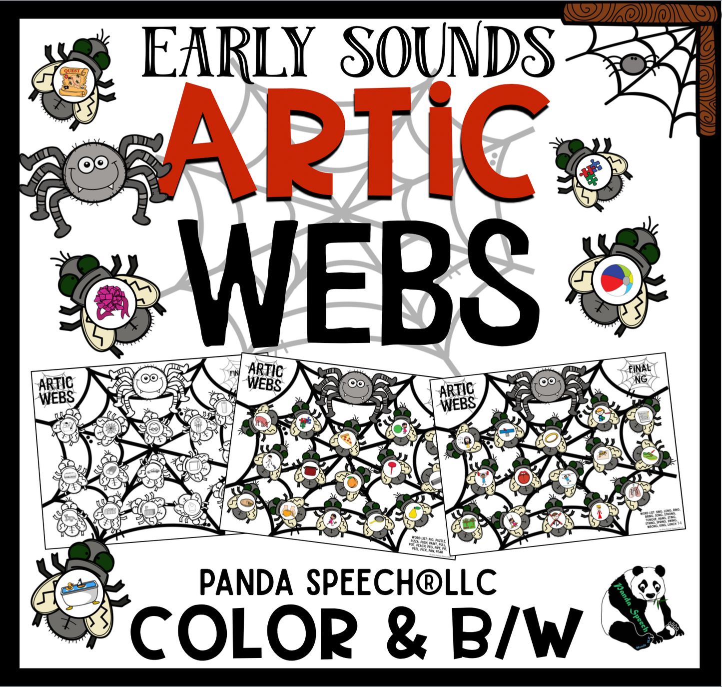 Artic Webs! Early Articulation Sounds ~ Play Dough Companion + Digital Options