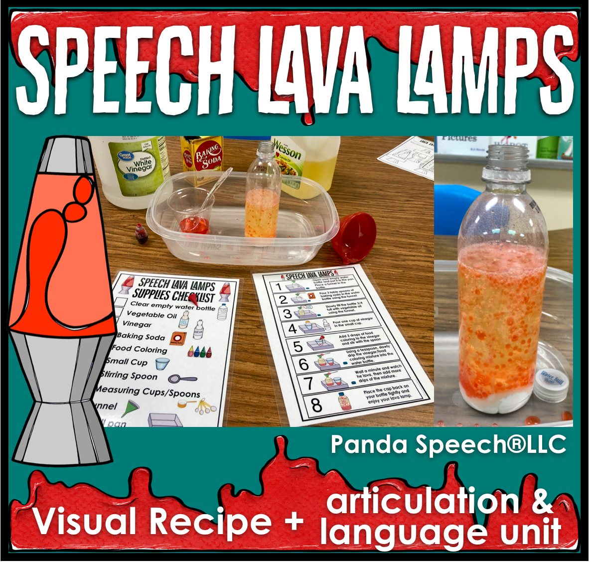 Speech Lava Lamps! Speech Therapy Science Experiment Visuals and Worksheets