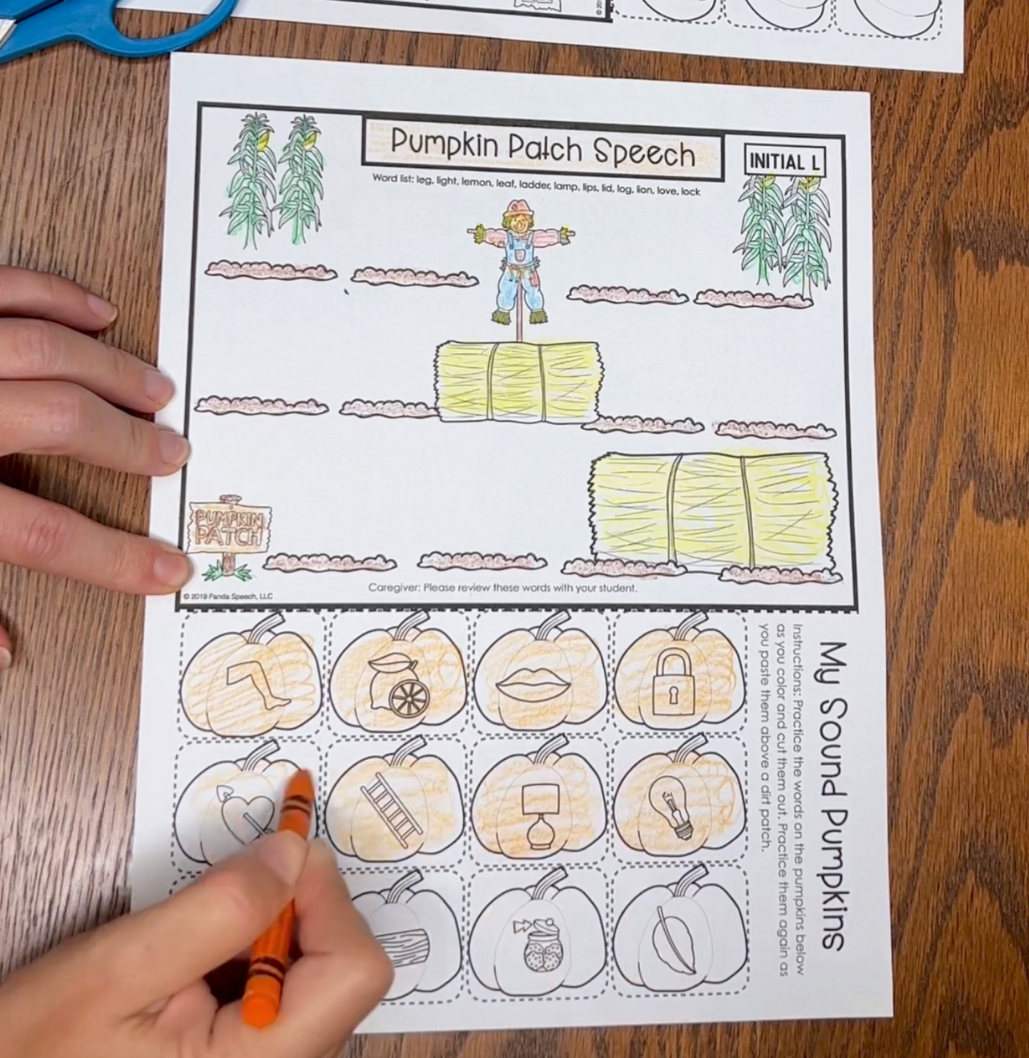 Pumpkin Patch Speech ~ One Page Speech and Language Craft