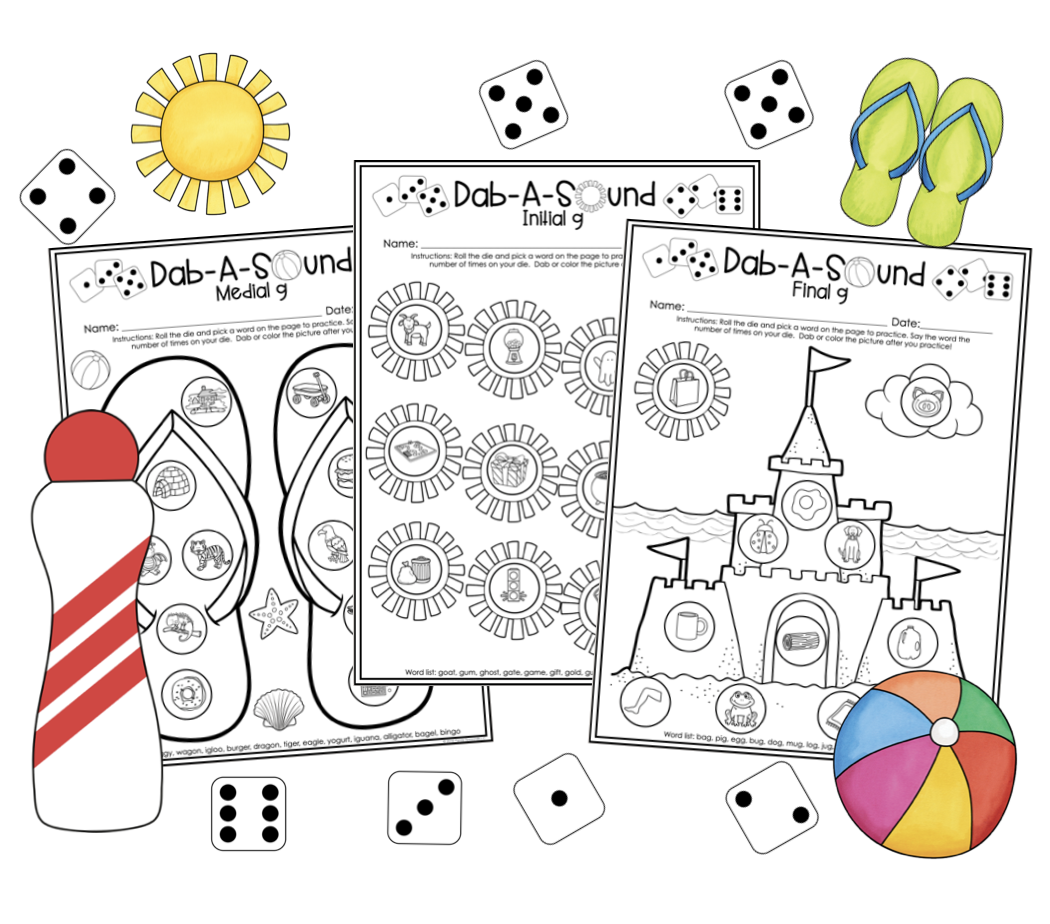 Dab a Sound Summer ~ Print & Go for Articulation Speech Therapy
