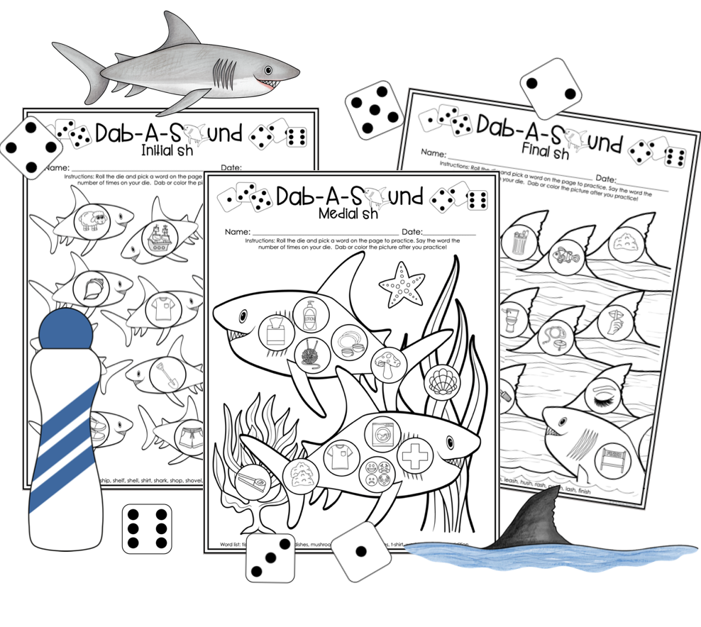 Dab a Sound Shark Edition ~ Print & Go for Articulation Speech Therapy