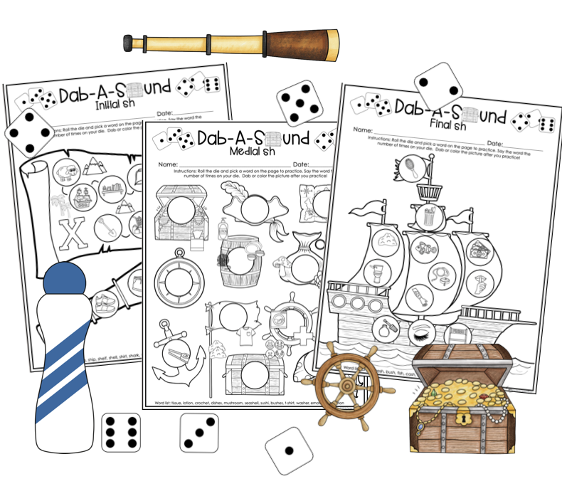 Dab a Sound Pirate Edition ~ Print & Go for Articulation Speech Therapy