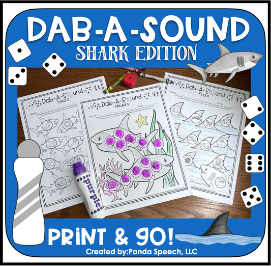 Dab a Sound Shark Edition ~ Print & Go for Articulation Speech Therapy