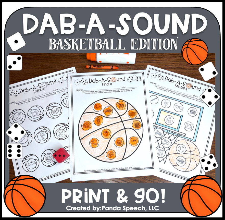 Dab a Sound Basketball Edition ~ Print & Go for Articulation Speech Therapy