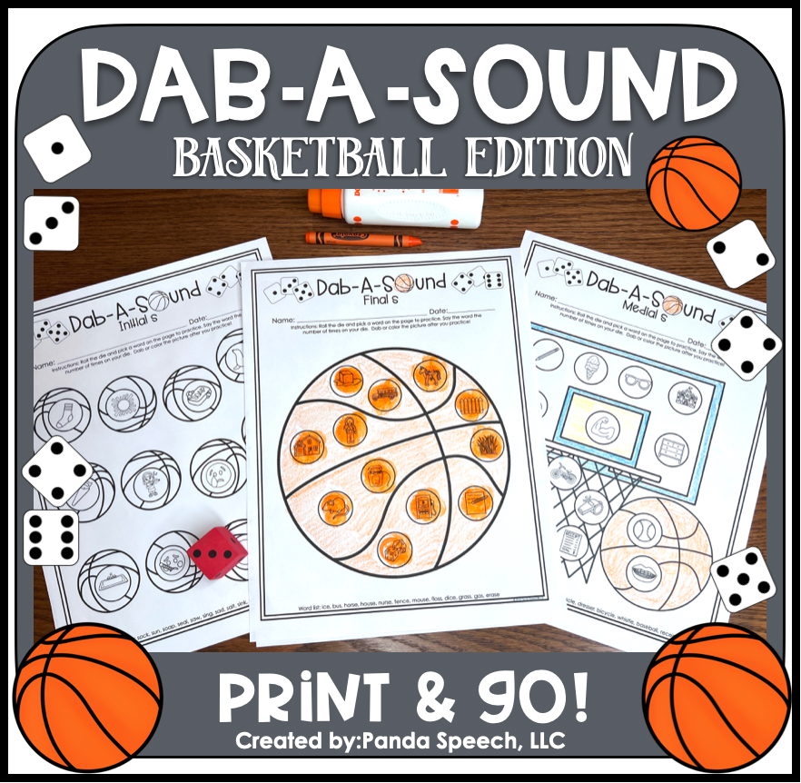 Dab a Sound Basketball Edition ~ Print & Go for Articulation SpeechTherapy