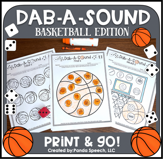 Dab a Sound Basketball Edition ~ Print & Go for Articulation Speech Therapy