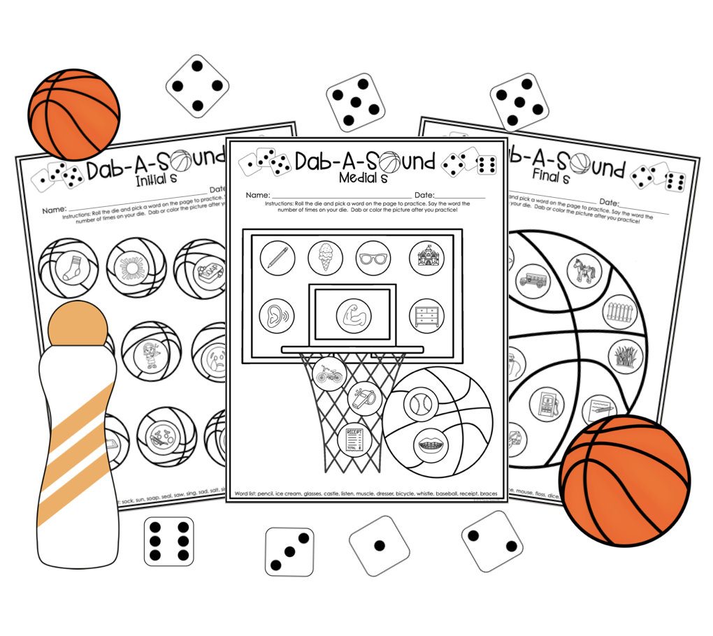 Dab a Sound Basketball Edition ~ Print & Go for Articulation SpeechTherapy