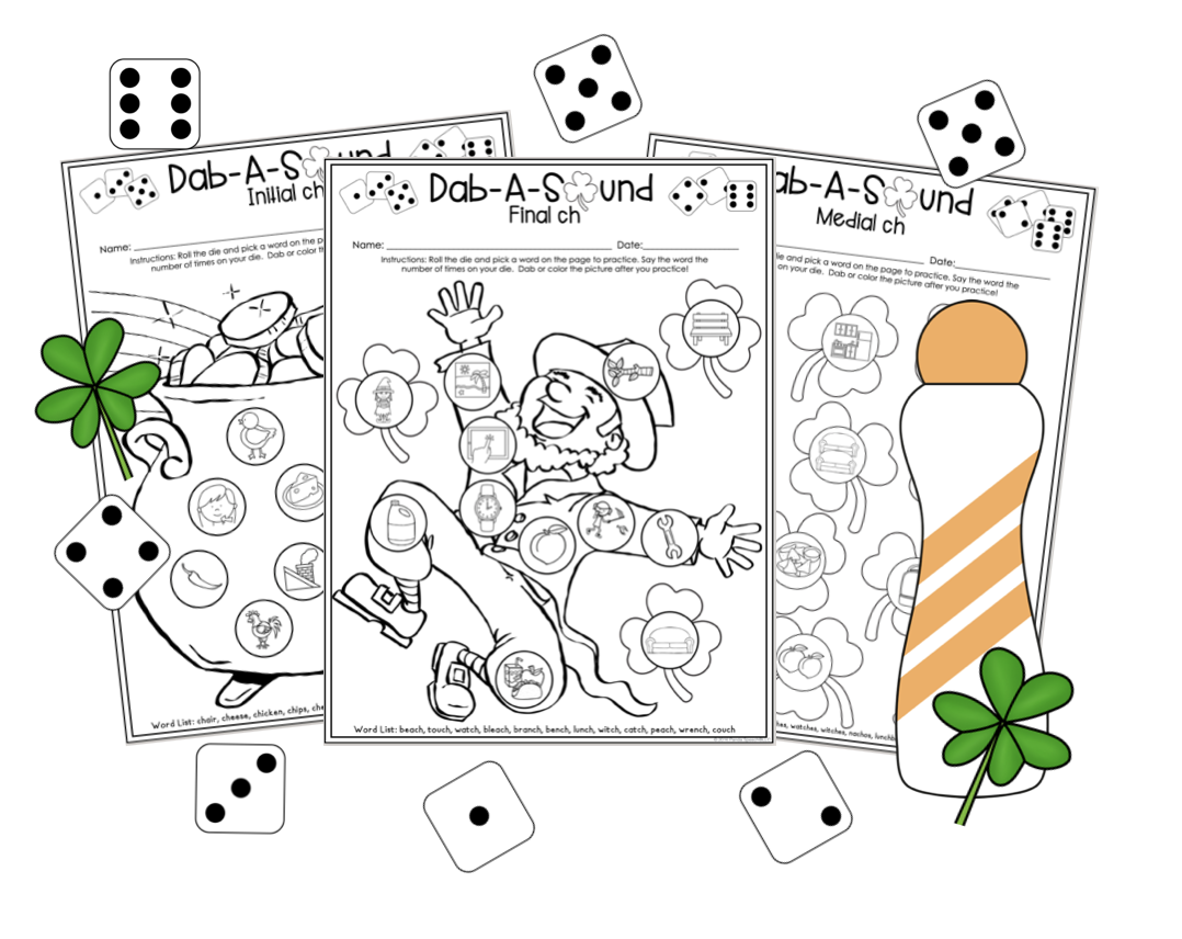 Dab a Sound St. Patrick's Day Edition ~ Print & Go for Articulation Speech Therapy