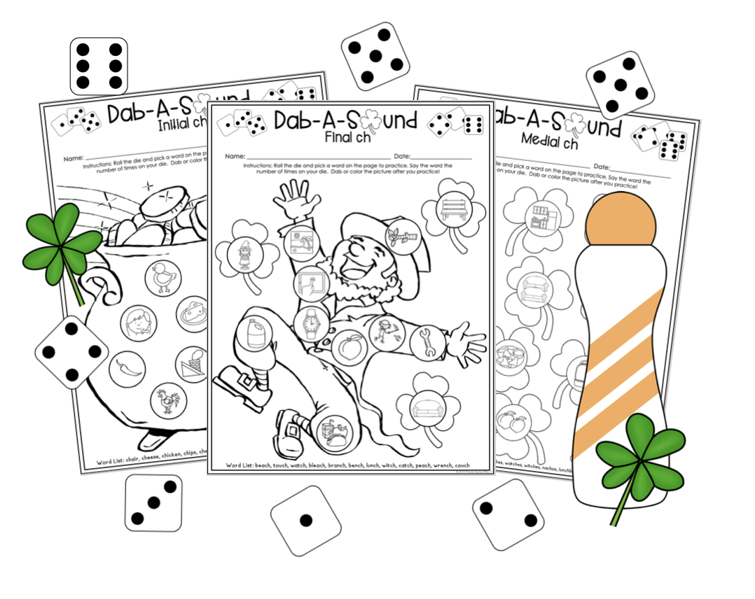 Dab a Sound St. Patrick's Day Edition ~ Print & Go for Articulation SpeechTherapy
