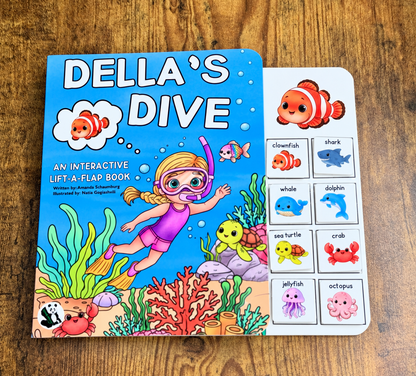 NEW Della's Dive  Lift-a-Flap Board Book + downloadable extras