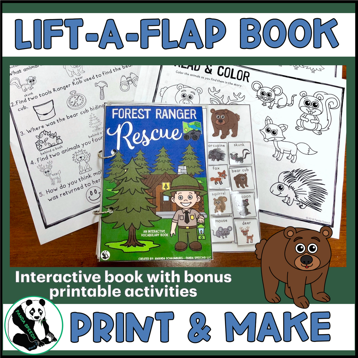 Forest Ranger Rescue Lift a Flap Book (Print & Make Book)