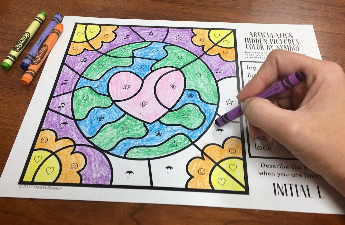 Color by Symbol Hidden Pictures - Earth Day ~ A Speech Therapy Articulation Activity