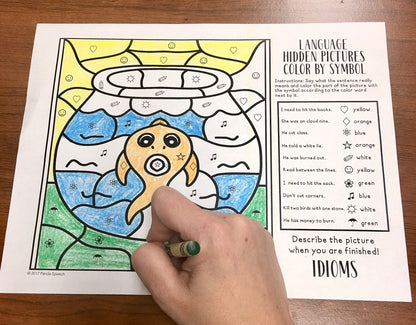 Color by Symbol Hidden Pictures PETS!~ Print & Go Coloring Pages for Speech Therapy (ARTICULATION & LANGUAGE)