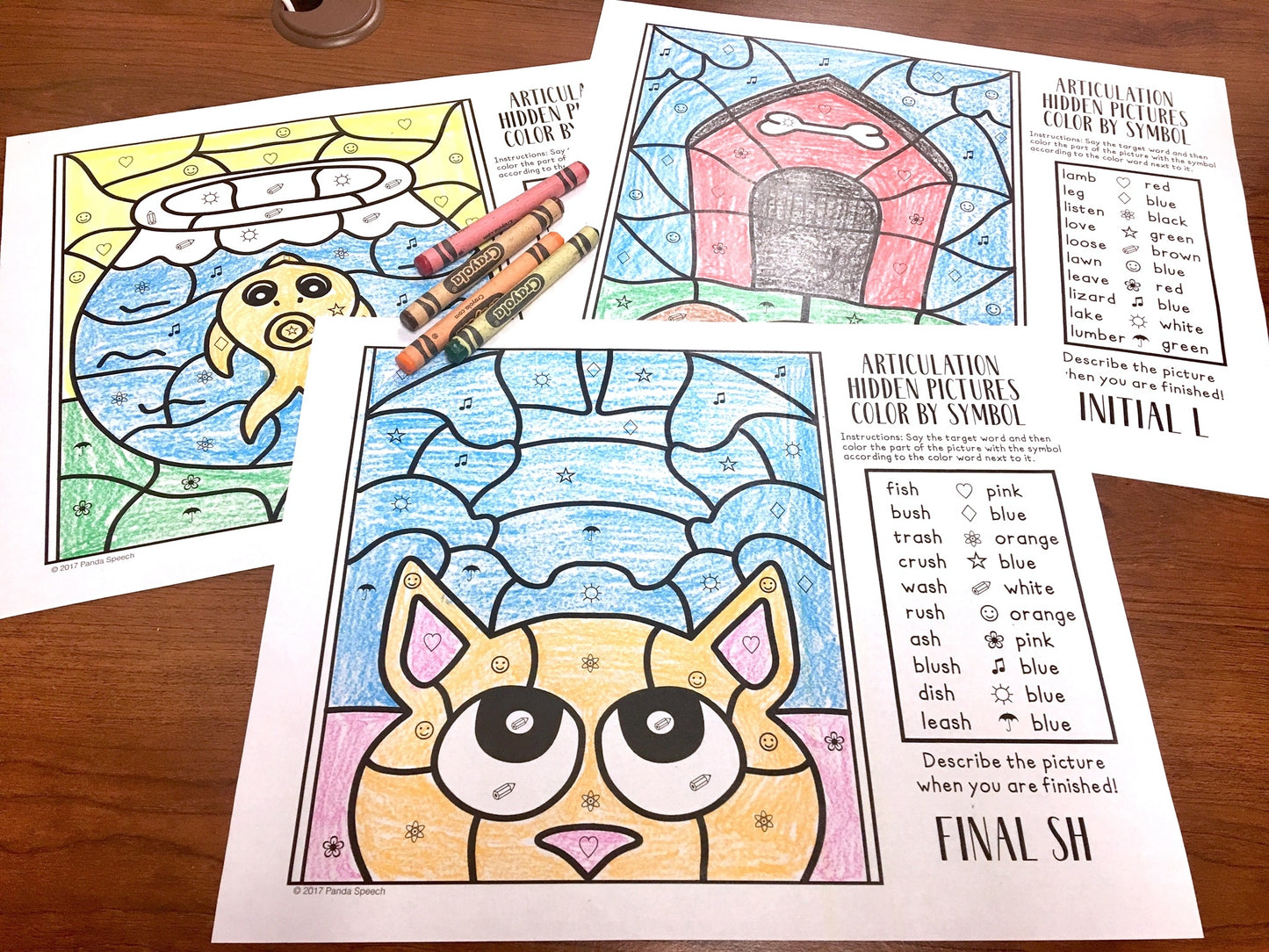 Color by Symbol Hidden Pictures PETS!~ Print & Go Coloring Pages for Speech Therapy (ARTICULATION & LANGUAGE)