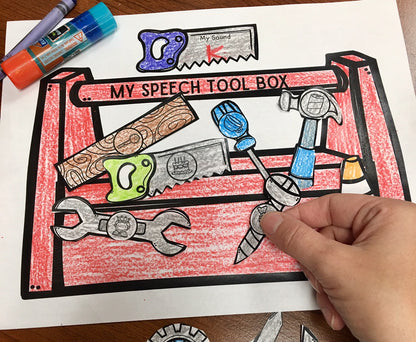 Caja de Herramientas De Sonidos~ Speech Therapy Cut & Paste Craft in Spanish