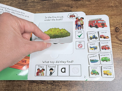NEW The Missing Fire Truck ~  Lift-a-Flap Board Book + downloadable extras