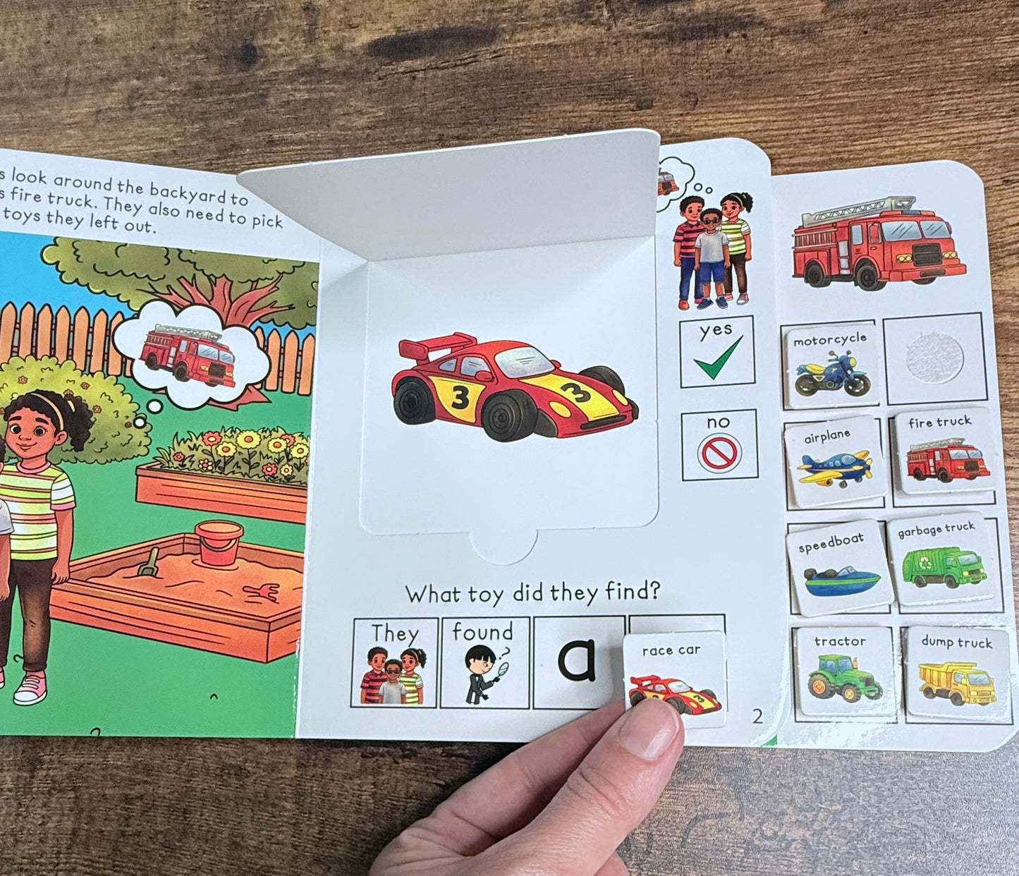 NEW The Missing Fire Truck ~  Lift-a-Flap Board Book + downloadable extras