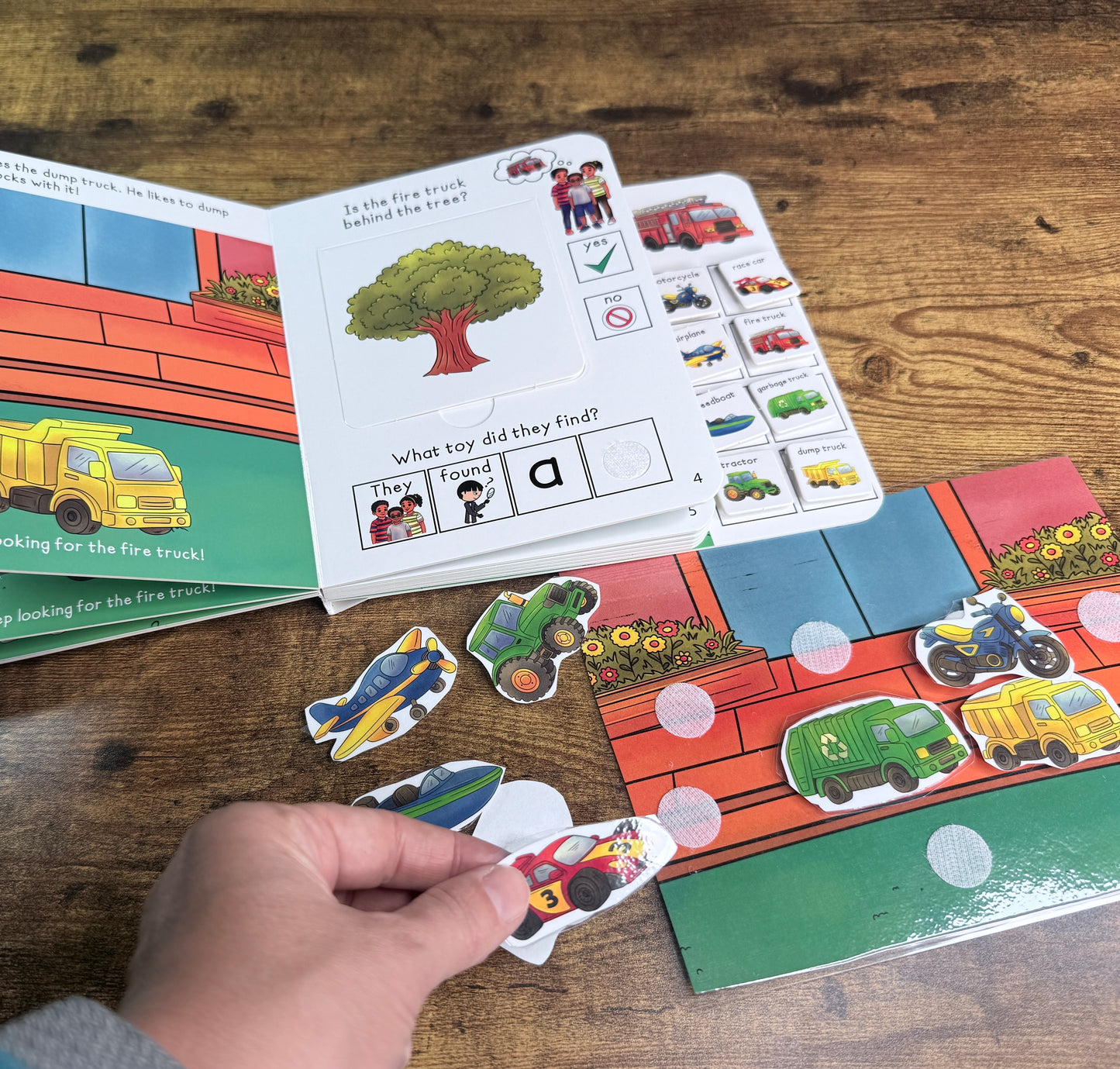 NEW The Missing Fire Truck ~  Lift-a-Flap Board Book + downloadable extras