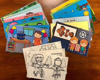 Simple Story Comprehension with picture support, great for  AAC Users (Print and make activity)
