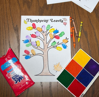 Thumbprint Leaves Freebie ~ Thumbprint Art Activity