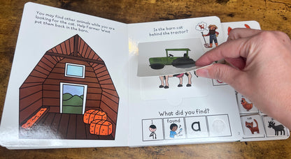Where is the Barn Cat? ~  Lift-a-Flap Board Book + downloadable extras (FARM Theme)