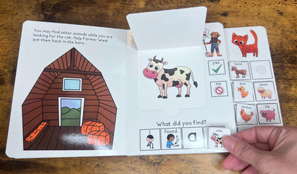 Where is the Barn Cat? ~  Lift-a-Flap Board Book + downloadable extras (FARM Theme)