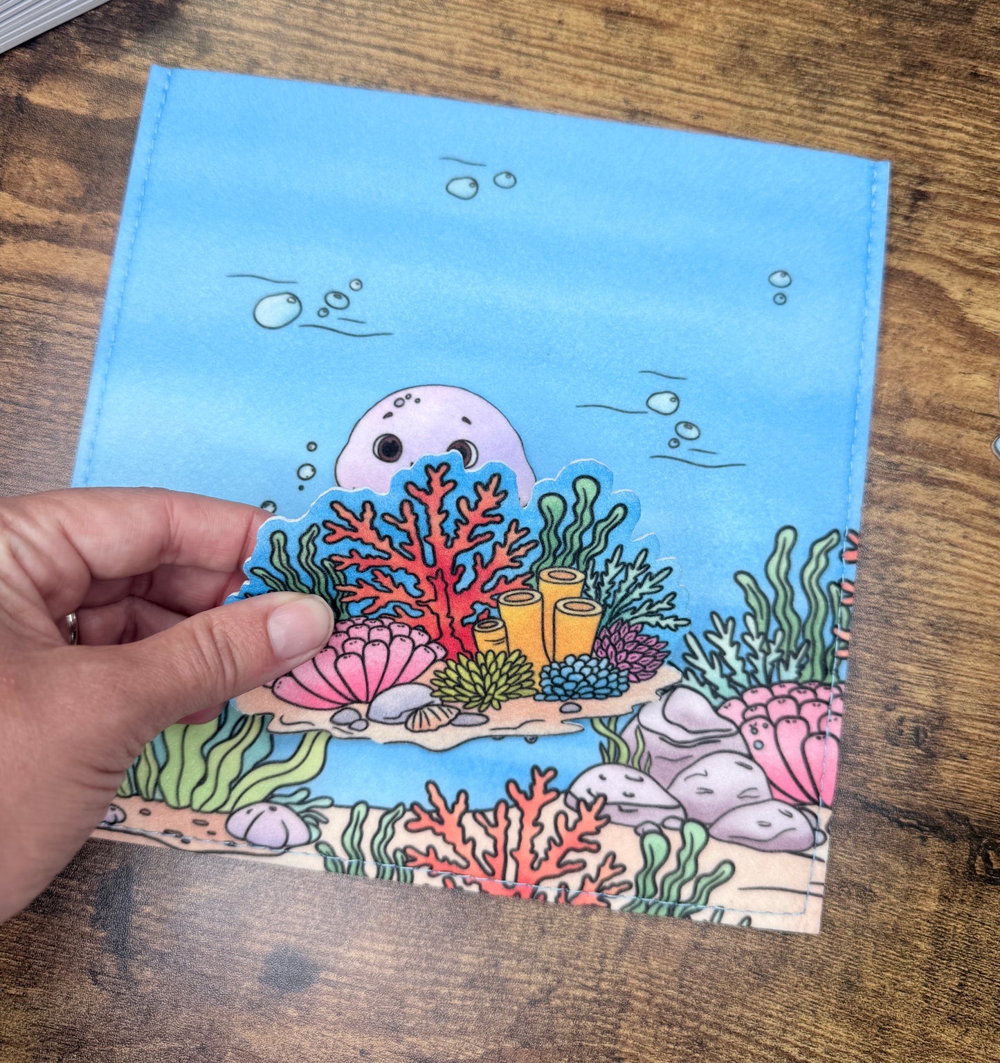 Felt Story Companion Set for Della's Dive Book~ Felt ocean scene and ocean animals