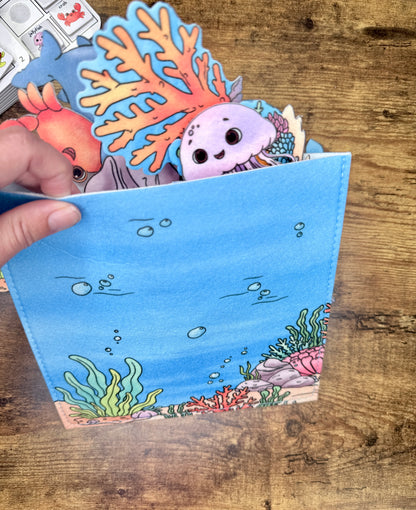 Felt Story Companion Set for Della's Dive Book~ Felt ocean scene and ocean animals