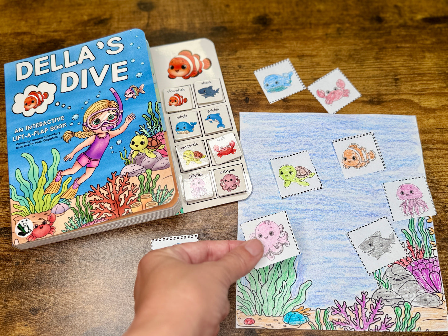 PRE-LAUNCH 8/2/2026 10am CST ! Della's Dive  Lift-a-Flap Board Book + downloadable extras