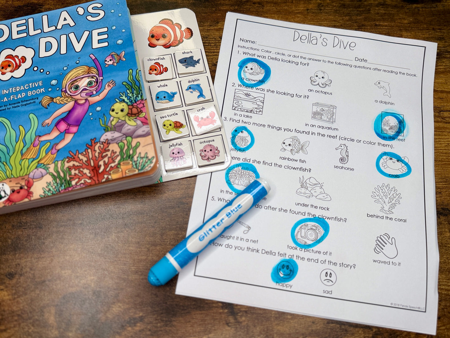 PRE-LAUNCH 8/2/2026 10am CST ! Della's Dive  Lift-a-Flap Board Book + downloadable extras