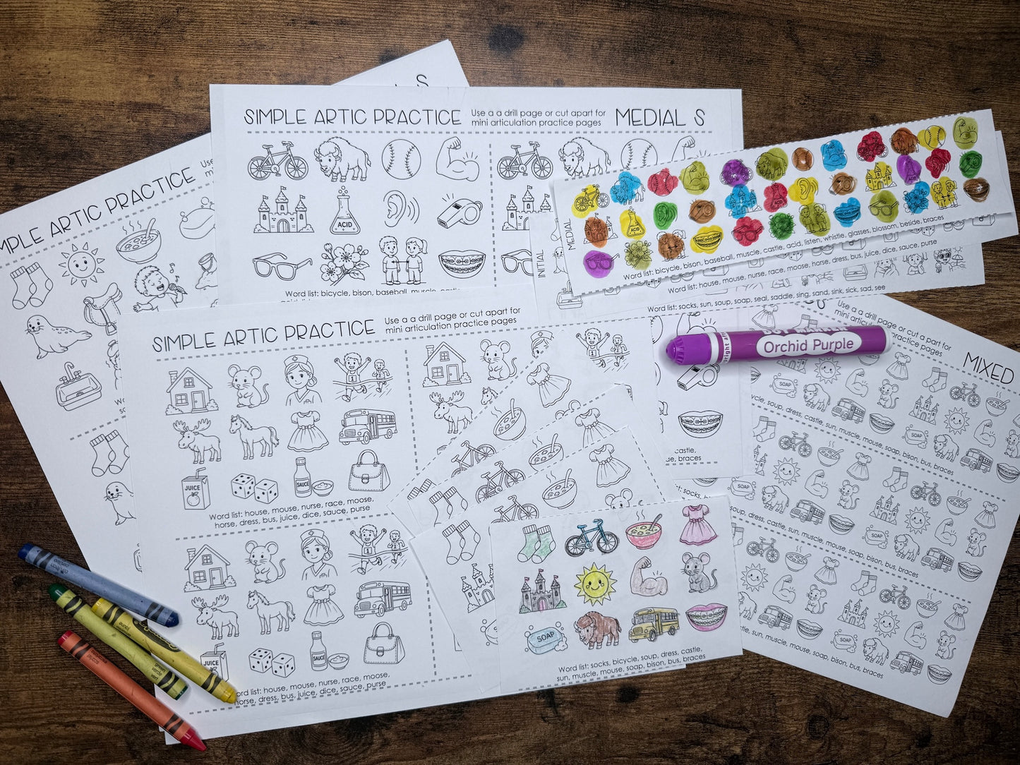 Simple Articulation Practice Pages