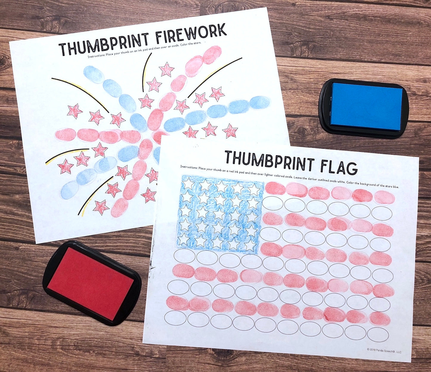 Flag Thumbprints A Speech Therapy Craft Activity ~ Articulation Practice