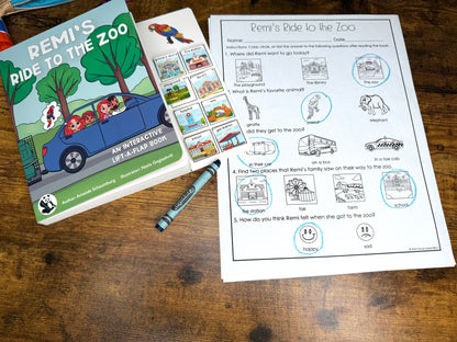 Remi's Ride to the Zoo ~  Lift-a-Flap Board Book + downloadable extras