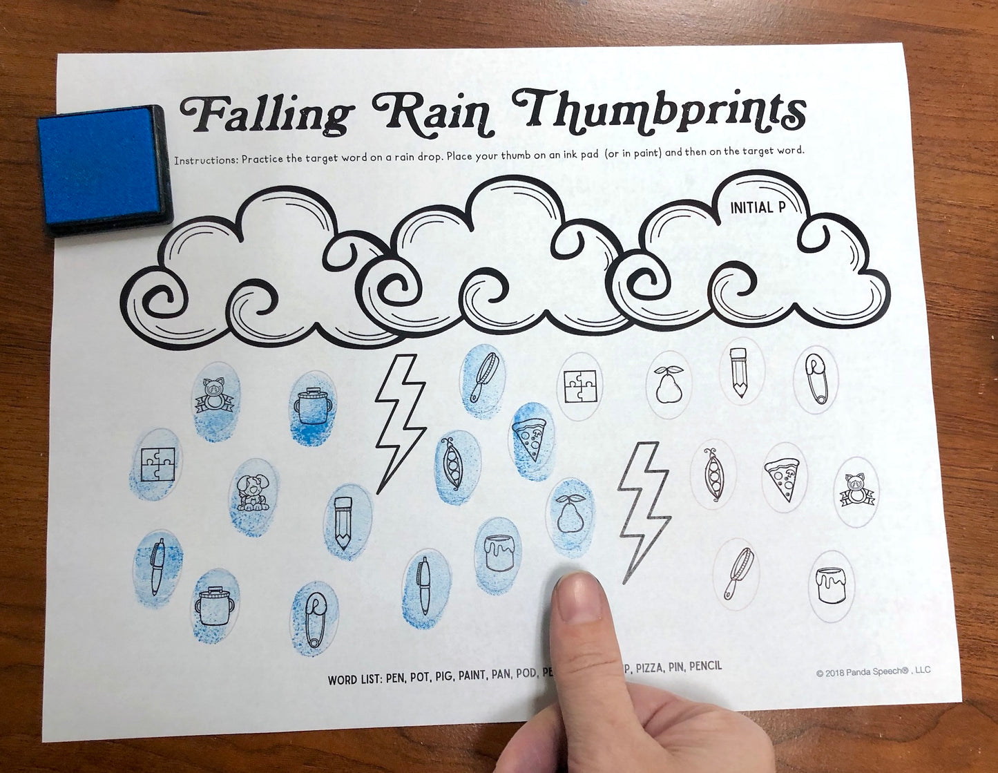 Rainstorm Thumbprints A Speech Therapy Craft Activity ~ Articulation Practice