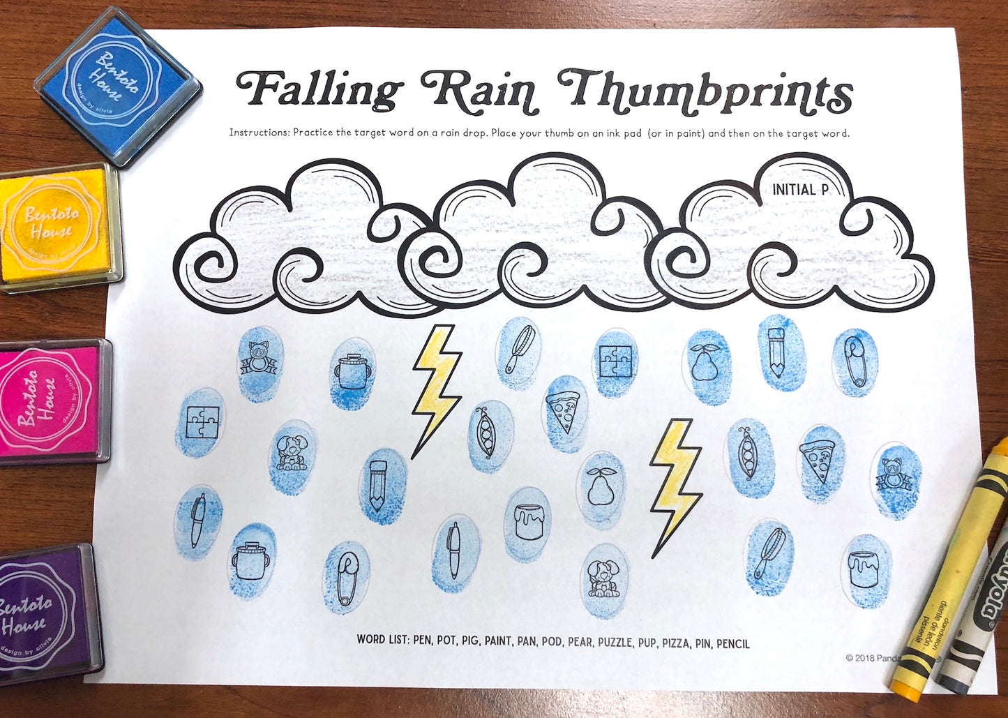 Rainstorm Thumbprints A Speech Therapy Craft Activity ~ Articulation Practice