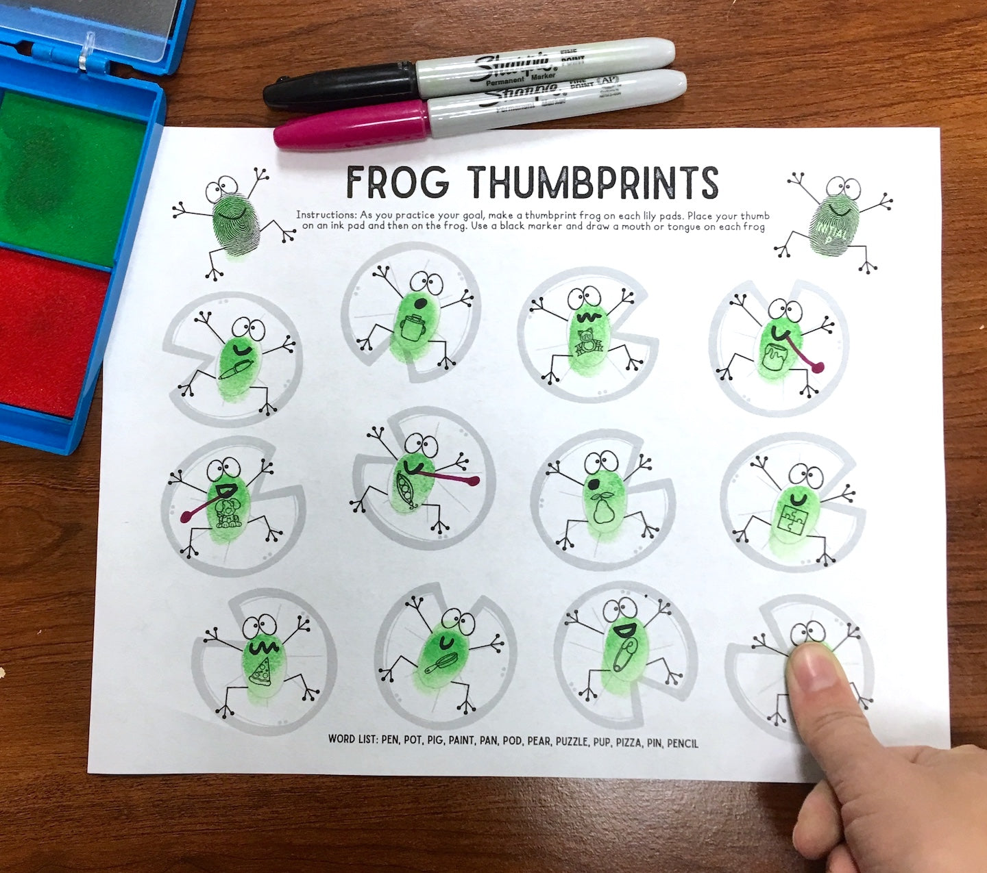 Frog Thumbprints A Speech Therapy Craft Activity ~ Articulation Practice