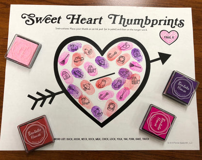 Sweetheart Thumbprints A Speech Therapy Craft Activity ~ Articulation Practice