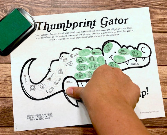 Gator Thumbprints A Speech Therapy Craft Activity ~ Articulation Practice (Copy) (Copy)