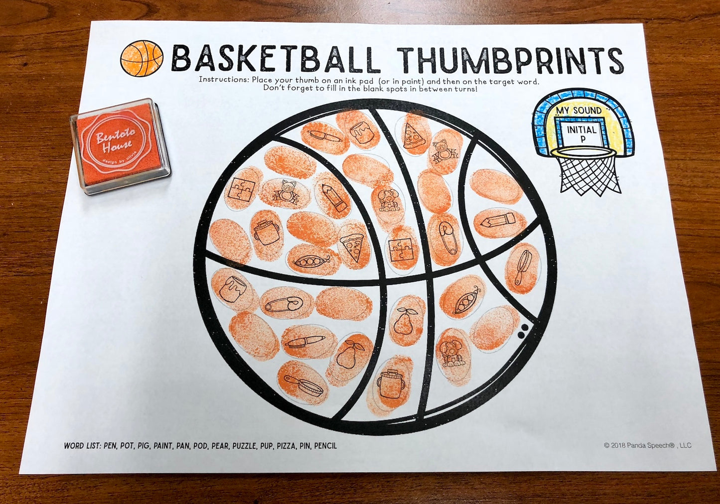 Basketball Thumbprints A Speech Therapy Craft Activity ~ Articulation Practice