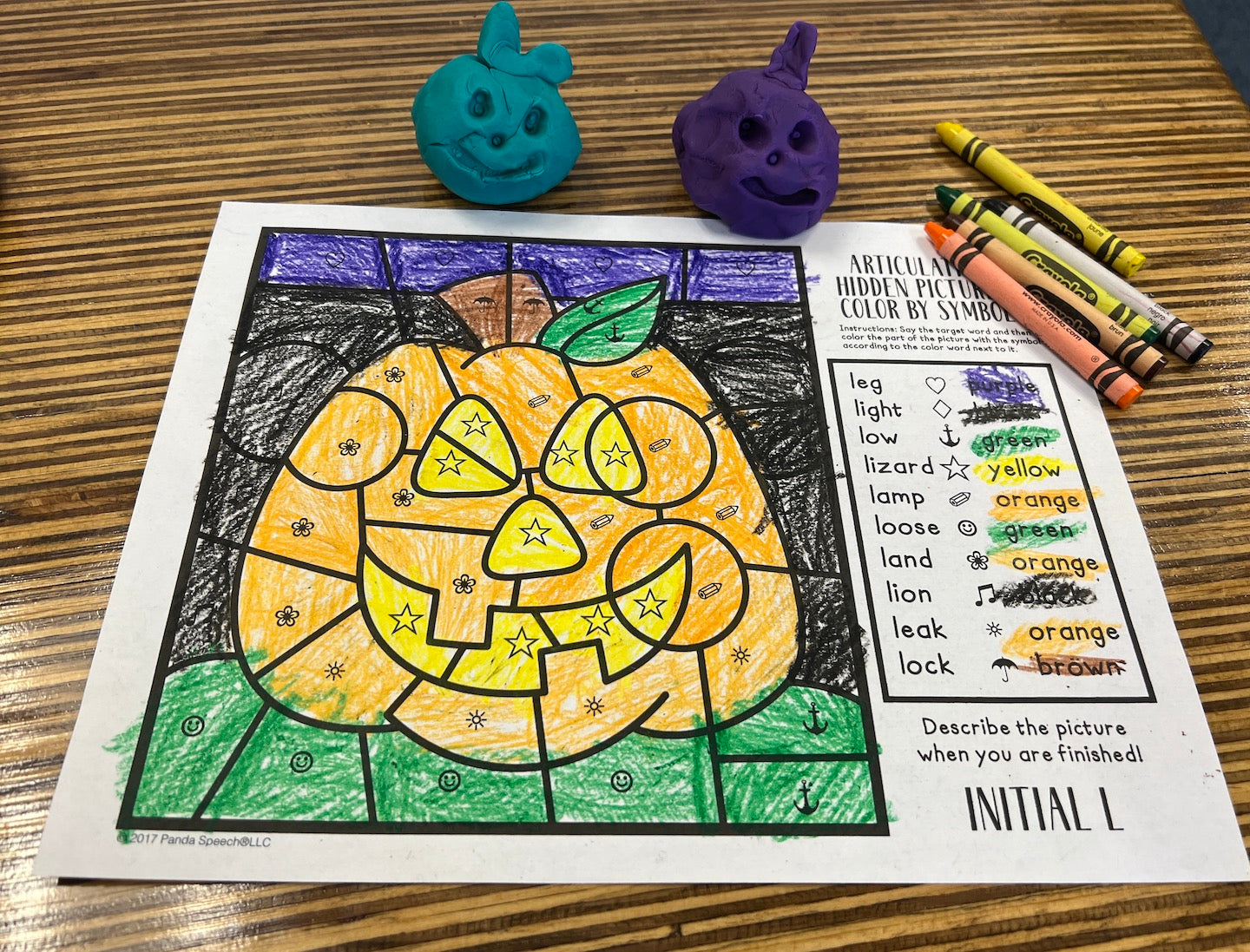 Color by Symbol Hidden Pictures - Halloween ~ A Speech Therapy Articulation Activity