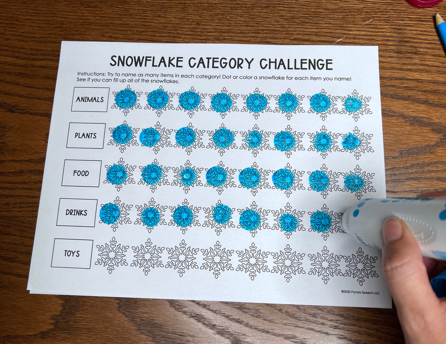 Snowstorm Categories No Prep Speech Therapy Worksheets