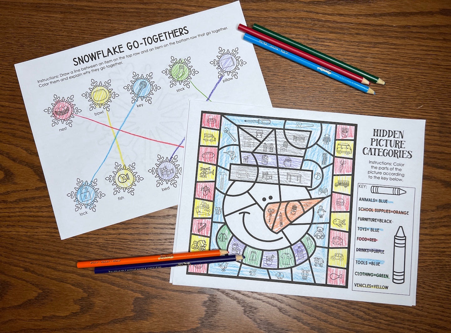 Snowstorm Categories No Prep Speech Therapy Worksheets