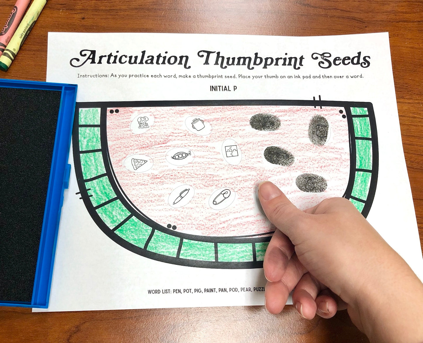 Watermelon Seeds Thumbprints A Speech Therapy Craft Activity ~ Articulation Practice