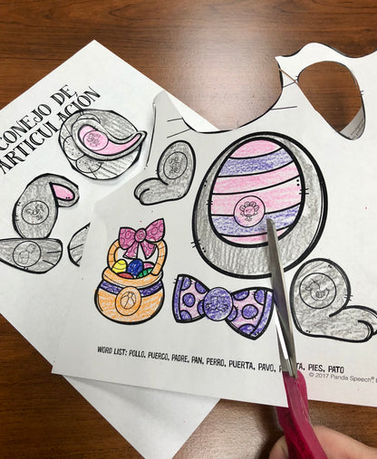 Conejo De Articulación~ Speech Therapy Cut & Paste Craft in Spanish