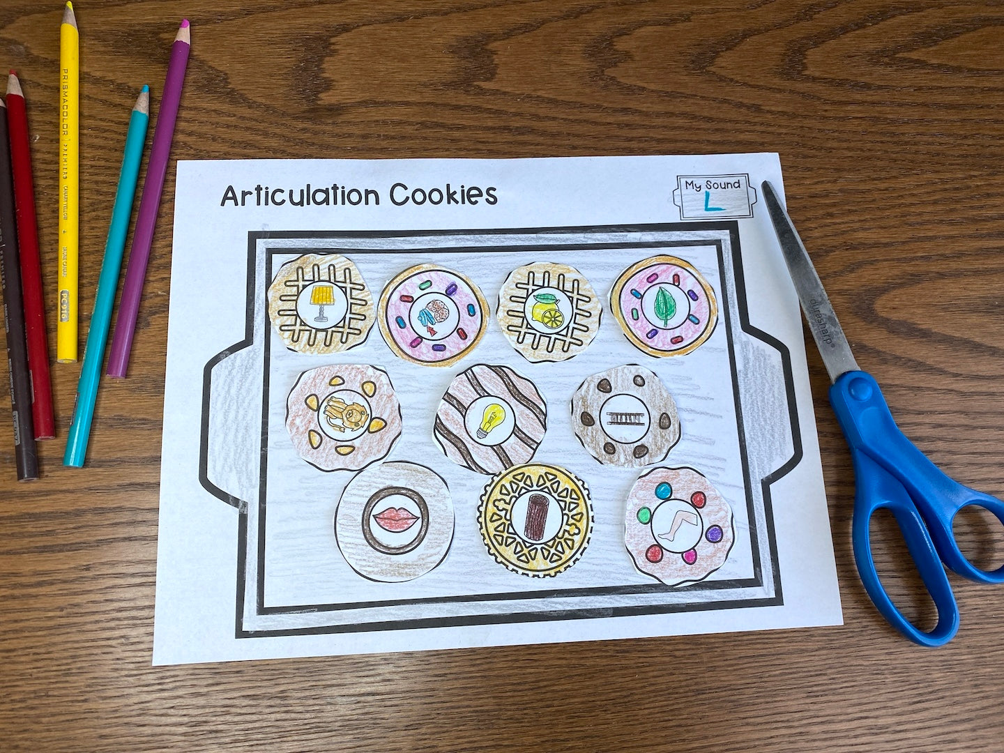 Articulation Cookies ~ Cut and Paste Craft for Speech Therapy