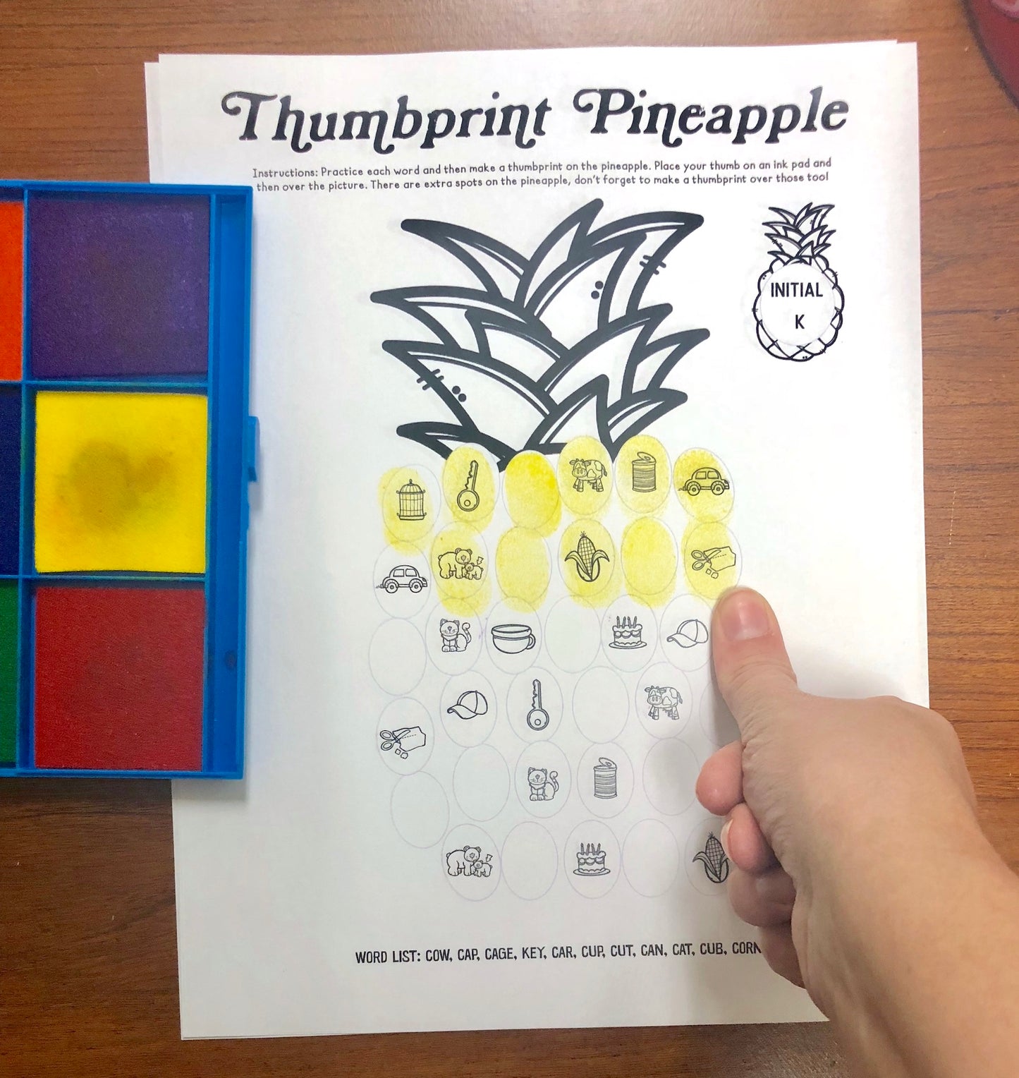 Pineapple Thumbprints A Speech Therapy Craft Activity ~ Articulation Practice