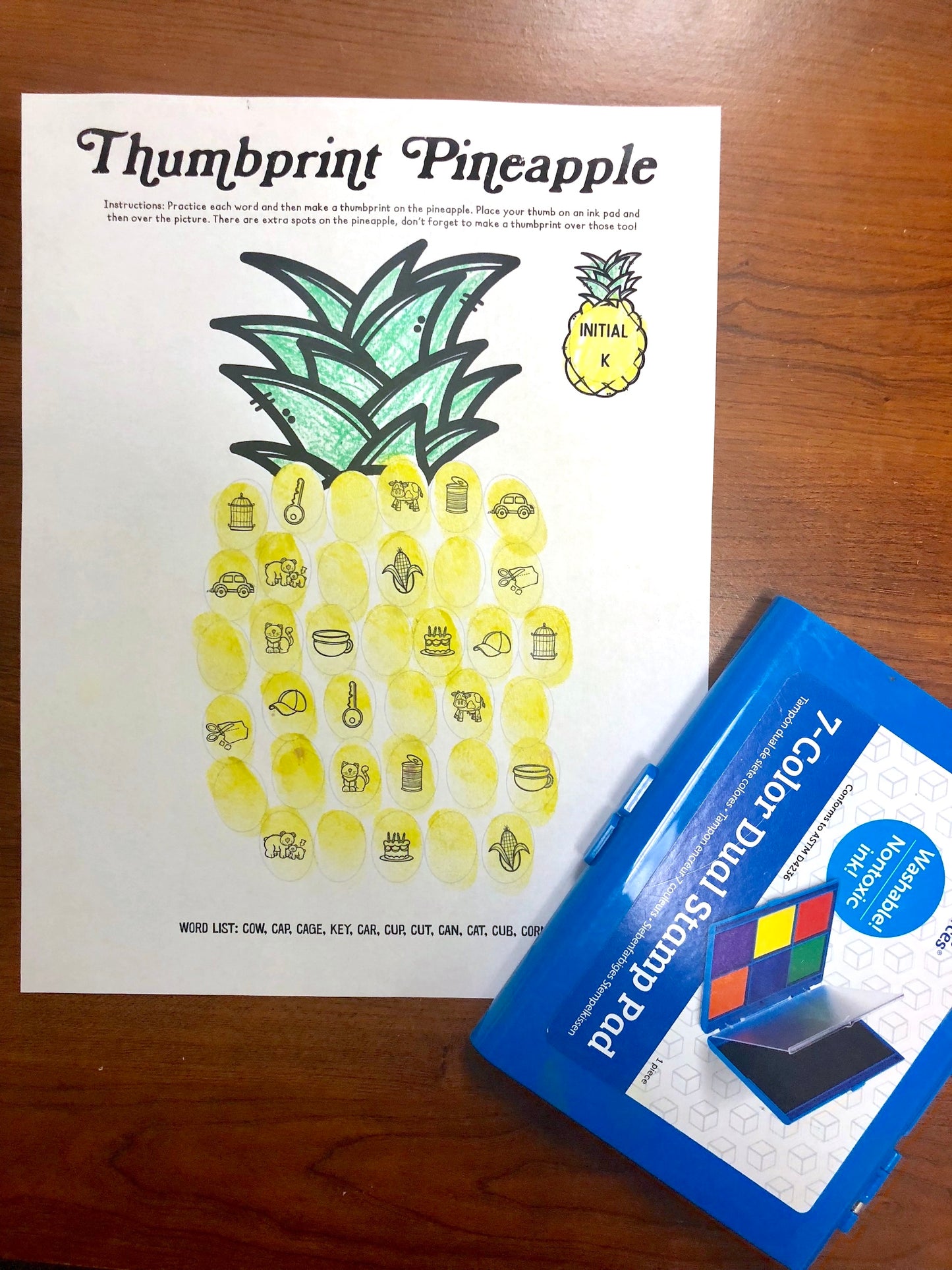 Pineapple Thumbprints A Speech Therapy Craft Activity ~ Articulation Practice