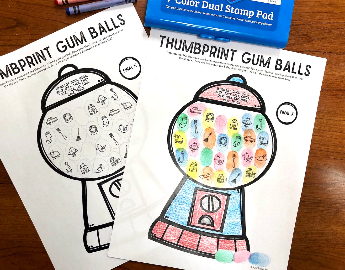 Gum ball Thumbprints A Speech Therapy Craft Activity ~ Articulation Practice