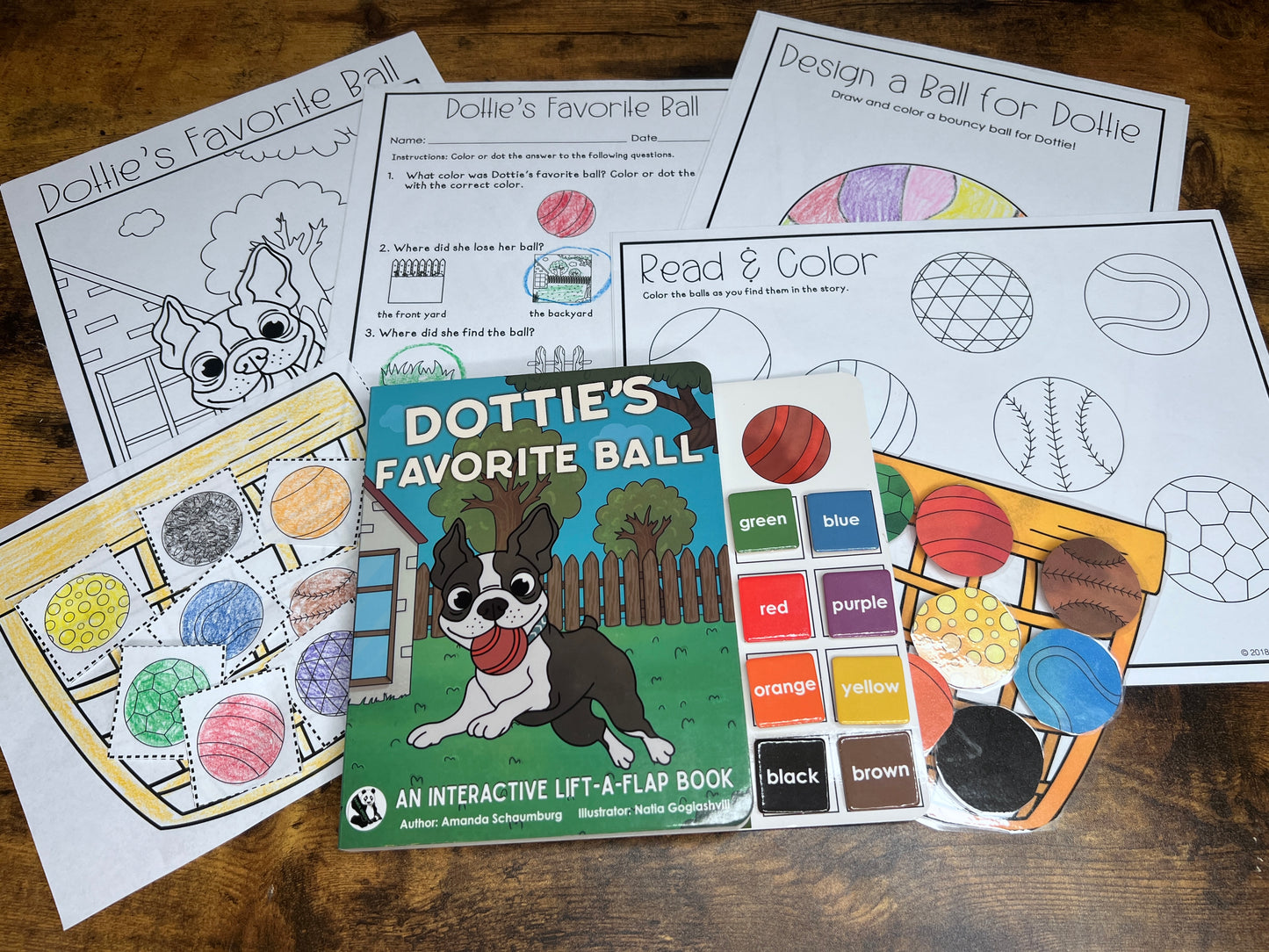 CLEARANCE Imperfect Dottie's Favorite Ball  ~  Lift-a-Flap Board Book + downloadable extras